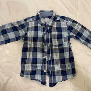 Carter's Blue and White Plaid Button-Down Shirt